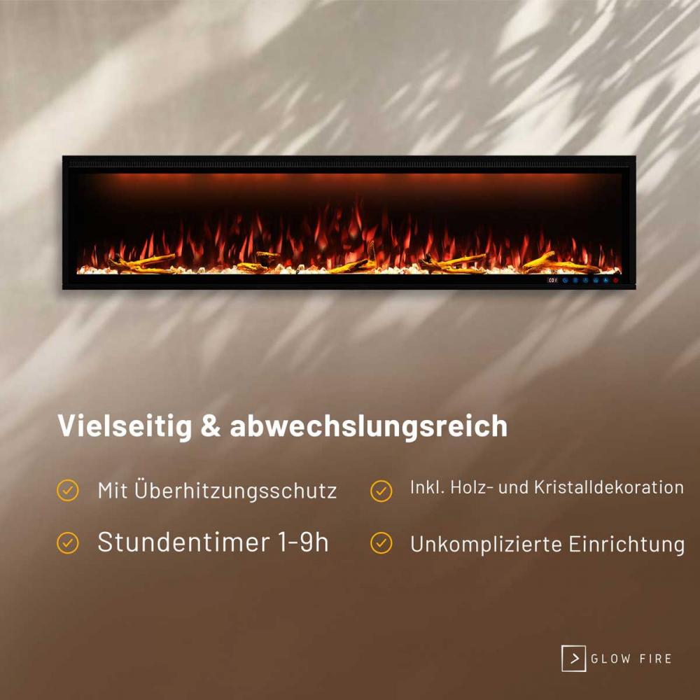 Electric wall fireplace Smart Wall 74